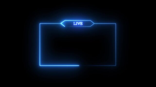 Live streaming Frame - animated red neon overlay frame for live streaming and gaming templates, live streaming neon text frame animation box frame neon red frame live streaming game live Stream,