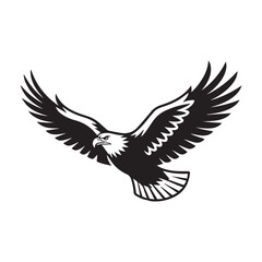 Naklejka premium Flying eagle and dove vector illustration symbolizing peace and freedom