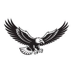Obraz premium Flying Eagle Vector Silhouette Illustration