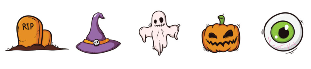 Halloween design elements. vector desgin icon, logos, labels and object. Halloween Label Design / 31 October. Halloween design element, vector illustration.