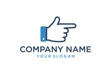 Minimalist Hand Pointing Right Logo Design