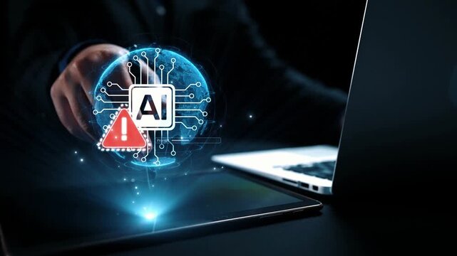 AI interface showing prompt error warning and system alert. AI prompt failure can lead to incorrect output or hallucination. Managing AI prompt error is crucial in safe AI deployment. Elide