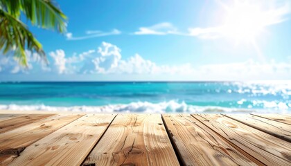 Fototapeta premium Relaxing beach scene with sunlight reflecting on turquoise waters tropical atmosphere landscape photography coastal view