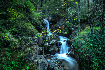 A waterfall on the side of the road in Sumela
