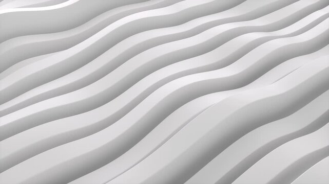 Elegant minimalist abstract background of smooth white flowing lines and soft waves, clean modern seamless loop for digital, corporate or tech use. 3d loop animation 4k