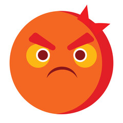 Obraz premium Angry orange character with red accents face