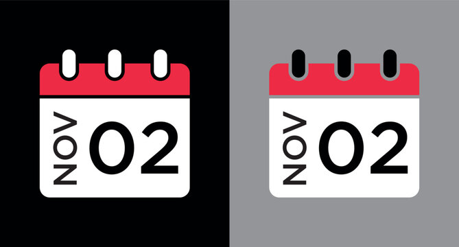 calendar - November 2 icon illustration isolated vector sign symbol