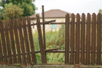 Old Broken Wooden Fence