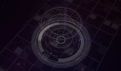 Technology abstract background, hologram, 3D illustration