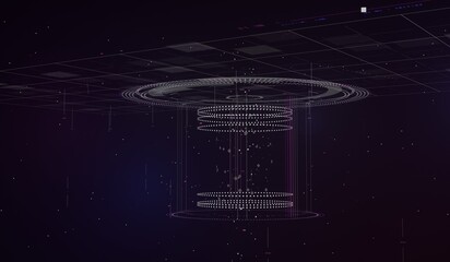 Technology abstract background, hologram, 3D illustration