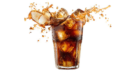 glass of cola with ice