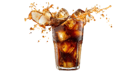glass of cola with ice