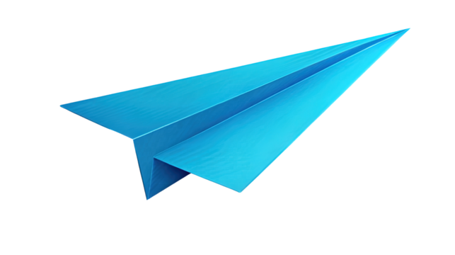 Paper plane on transparent background png