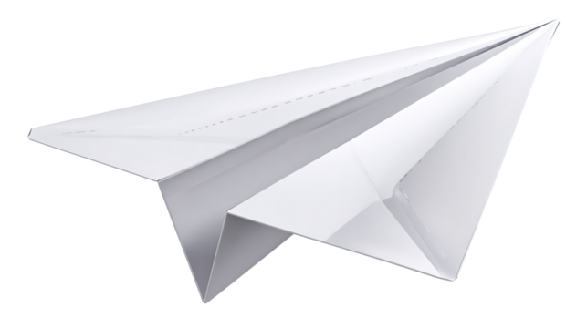 Paper plane on transparent background png