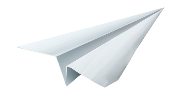 Paper plane on transparent background png