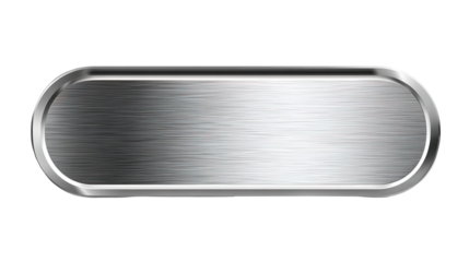 silver shiny blank metal nameplate isolated on transparent white background, clipping path