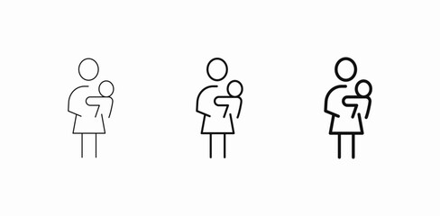 mother holding infant icon sign vector