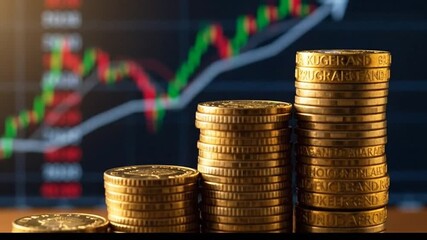 Financial Growth Stacks of Coins with a Rising Graph, Representing Investment and Success