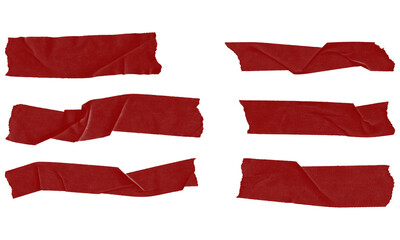 Clean red tape strips. Isolated flat label elements.