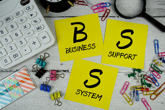 BSS Abbreviation of Business Support System text phrase of business and financial concept