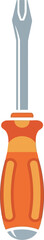 Professional screwdriver with translucent orange handle isolated vector