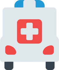 Obraz premium Emergency medical service ambulance flat icon vector graphic vector