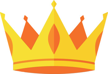 Golden regal crown emblem majestic royalty symbol elegant icon vector © Vector World
