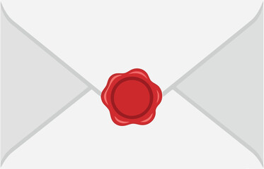 Elegant white envelope wax seal classic communication sealing letter vector