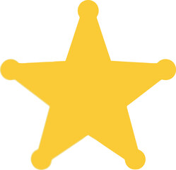 Golden sheriff star badge isolated on white vector
