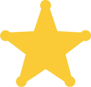 Golden sheriff star badge isolated on white vector