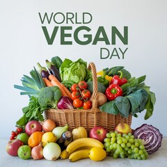 Fresh fruits and vegetables symbolize the beauty of vegan living.