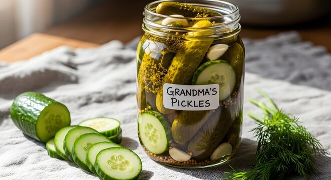 Homemade pickles recipe: how to make grandma's delicious dill pickles at home in a mason jar for canning