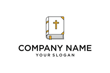 Holy Bible Book Vector Icon with Cross and Bookmark