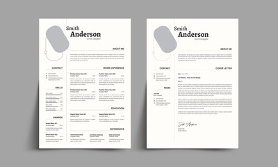 Modern Professional Resume & Cover Letter Template | Clean Minimalist CV Design