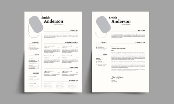 Modern Professional Resume & Cover Letter Template | Clean Minimalist CV Design