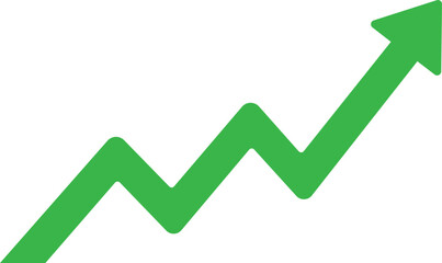 Green Upward Growth Arrow Vector Representing Financial Success and Positive Trend