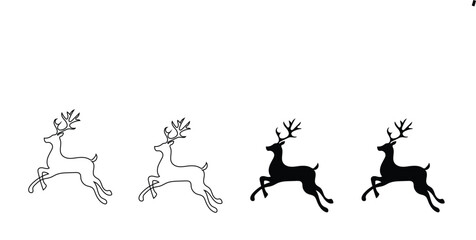 Reindeer Silhouette Icons