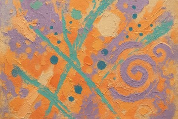 Colorful abstract art on textured canvas.