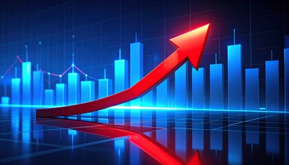 "Upward Trend in Futuristic Data Visualization"