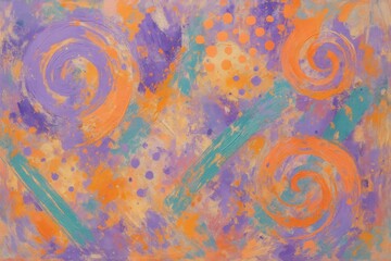 Colorful abstract art on textured canvas.