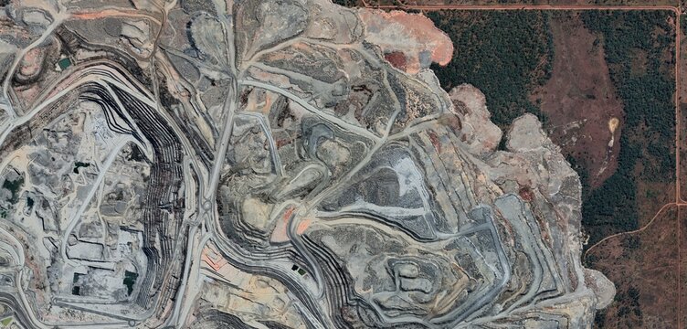 Kansanshi Copper-Gold Mine, Zambia: High-Resolution Aerial View of Open-Pit Operation and African Industrial Landscape