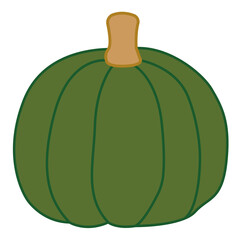 vector illustration of Simple cute green Halloween pumpkin