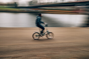 blurred biker
