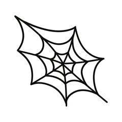 Simple Spider Web – Minimal Halloween Line Art Illustration