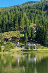 Naklejka premium The beautiful alpine valley and ski resort of the Zauchensee lake in Austria