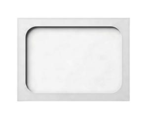 A clean white photo frame with rounded corners isolated on transparent background