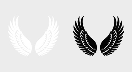 Abstract Feather Design Delicate White Wings on a Light Background Graphic
