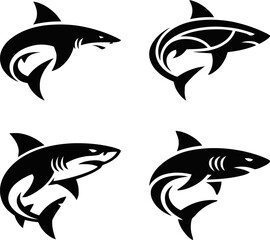 Elegant black and white fish design in an abstract representation