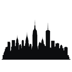 Obraz premium Iconic new york city skyline silhouette for urban design projects vector