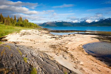 Beautiful Valen beach on Senja island, Norway